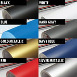 Color Options for Boat Registration Numbers. Black, White, Blue, Dark Gray, Gold Metallic, Navy Blue, Red, Silver Metallic