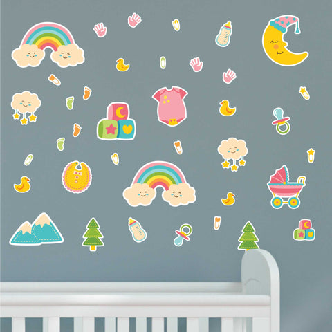 Girls Nursery Wall Decals - 0732, For smooth walls only