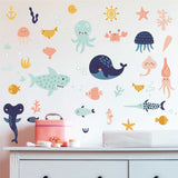 Ocean Animals Wall Decals, Nursery, 0736