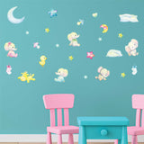 Elephant Watercolor Wall Stickers, Nursery, Peel and Stick Wall Graphics, 0737, For smooth walls only