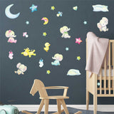 Elephant Watercolor Wall Stickers, Nursery, Peel and Stick Wall Graphics, 0737, For smooth walls only