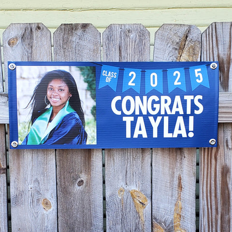 Custom Graduation Banner - 10"h x 24"w - 0743