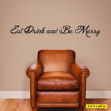 Eat Drink and Be Merry Wall Decal, 0006, Kitchen Wall Decals, Food Decals