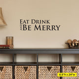 Eat Drink and Be Merry Wall Decal, 0011, Kitchen Wall Decals, Food Decals