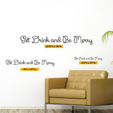 Eat Drink and Be Merry Wall Decal, 0012, Kitchen Wall Decals, Food Decals