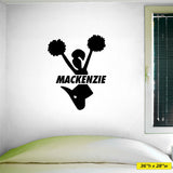 Custom Cheerleading Wall Decal, 0057, Personalized Cheerleader Wall Decal