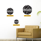 Custom Volleyball Wall Decal, 0058, Personalized Volleyball Wall Decal, Custom Name