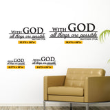 With God All Things Are Possible Wall Decal, 0072, bible verse decal, Christian wall decal