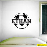 Custom Soccer Name Wall Decal, 0122, Personalized Soccer Name Wall Decal, Girls Soccer, Boys Soccer, Custom Name