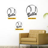 Custom Softball Name Wall Decal, 0125, Personalized Softball Name Wall Decal, Girls Softball, Softball Custom Name