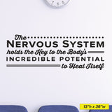 The Nervous System holds the key to the body’s incredible potential to heal itself, Wall Decal, 0130, Sir Jay Holder, Chiropractic Decal