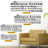 The Nervous System holds the key to the body’s incredible potential to heal itself, Wall Decal, 0130, Sir Jay Holder, Chiropractic Decal