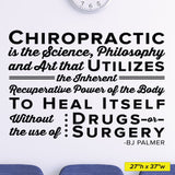 Chiropractic is the science, philosophy and art that utilizes the inherent recuperative power, BJ Palmer, 0140, Wall Decal, Chiropractor Wall Decal