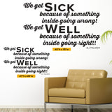 We get sick inside, going wrong, well inside going right., 0211, BJ Palmer, Chiropractor Wall Decal