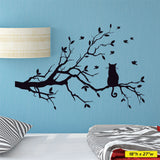 Cat In A Tree Wall Decal, 0243, Cat Wall Sticker