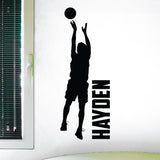 Custom Name Boys Basketball Wall Decal, 0268, Personalized, Basketball Player