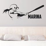 Custom Girls Softball Wall Decal, 0281, Personalized Girls Softball Decal, Batter, Hitter