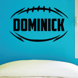 Custom Boys Name Football Wall Decal, 0283, Personalized Boys Football Wall Decal, Football