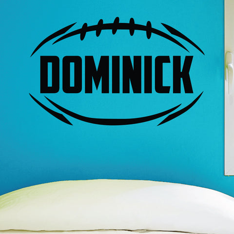 Custom Boys Name Football Wall Decal, 0283, Personalized Boys Football Wall Decal, Football