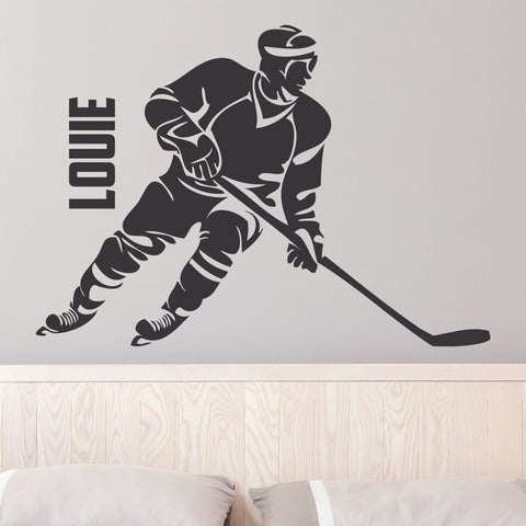 Custom Hockey Player Decal, 0288, Ice Hockey, Girls Hockey, Boys Hockey, Wall Decal