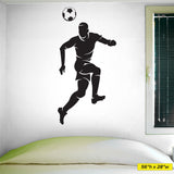 Boys Soccer Heading Ball Wall Decal, 0295, Head, Futbol