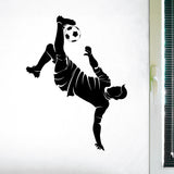 Boys Soccer Kick Wall Sticker, 0296, Soccer Player, Bicycle Kick, Futbol, Wall Decal