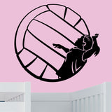 Girls Volleyball Wall Decal, 0297, Spike, Volleyball Theme Decal, Ladies Volleyball