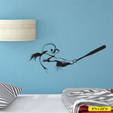 Girls Softball Hitter Wall Sticker, 0299, Hitter, Batter, Softball Player Wall Decal