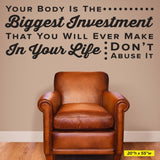 Your Body Is The Biggest Investment, 0309, Health, Doctors Office, Chiropractic