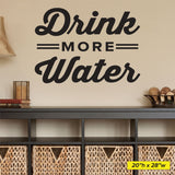 Drink More Water, Wall Decal, 0327, Hydration, H2O, Chiropractic Wall Hangings