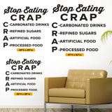 Stop Eating Crap, Wall Decal, 0331, Health, Wellness, Nutrition, Chiropractic Office Wall Lettering