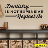 Dentistry Is Not Expensive Neglect Is, Wall Decal, 0360, Dental Office Wall Lettering