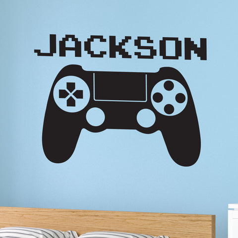 Video Game Custom Name Wall Decal, 0415, Video Game Controller