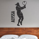 Custom Girls Tennis Wall Decal, 0428, Personalized Girls Tennis Wall Decal, Tennis