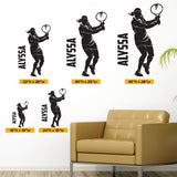 Custom Girls Tennis Wall Decal, 0428, Personalized Girls Tennis Wall Decal, Tennis