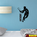 Custom Boys Tennis Wall Sticker, 429, Personalized Boys Tennis Wall Decal, Tennis