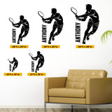 Custom Boys Tennis Wall Sticker, 429, Personalized Boys Tennis Wall Decal, Tennis