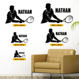 Personal Name Tennis Wall Graphic, 0430, Personalized Boys Tennis Wall Decal,