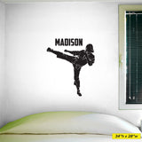 Girls Custom Name Martial Arts Wall Decal, 0432, Personalized Girls Karate Wall Decal, Martial Arts