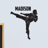 Girls Custom Name Martial Arts Wall Decal, 0432, Personalized Girls Karate Wall Decal, Martial Arts