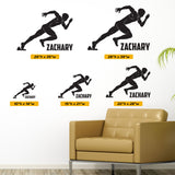 Custom Track Wall Decal, 0433, Personalized Boys Track Wall Decal, Sprint, Sprinter