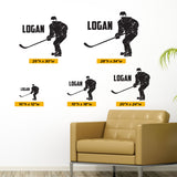 Custom Name Hockey Wall Decal, 0436, Hockey, Girls Hockey, Boys Hockey