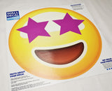 Star Eyes Emoji Wall Graphic - 28"h x 28"w - Large Emoji Wall Decal - 0446