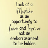 Look at a Mistake as an opportunity - 0466 - School Wall Sticker - Teacher Wall Art