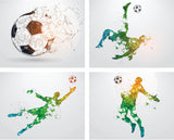 soccer wall art, 4 pack wall decals