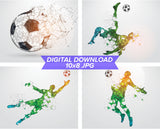 Digital Download 10x8 Soccer Wall Art - Set of 4 files - 0546