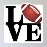 Love Football Wall Sticker, 11"h x 11"w