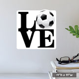 Soccer Love Wall Decal, 11"h x 11"w