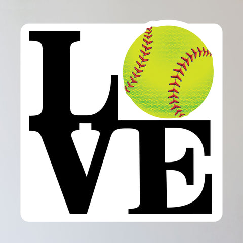 Softball LOVE wall sticker