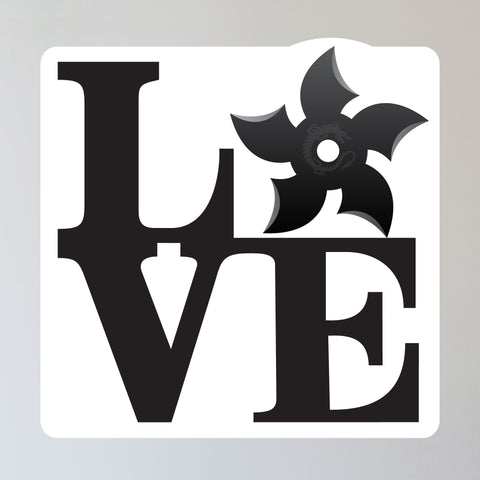 LOVE ninja star wall sticker